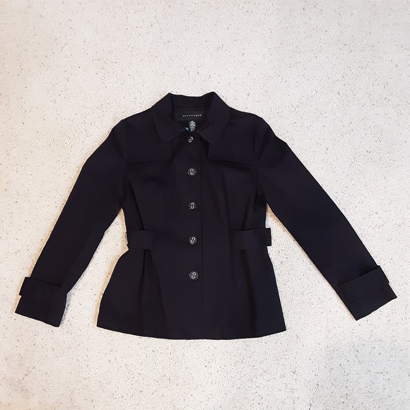 Black Blazer / Jacket with Blue Lining Size 10 - Picture 4 of 12